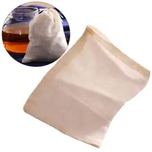 ROSENICE 1 шт. хлопок, чай в пакетиках многоразовых Drawstring сумки сетчатый фильтр-мешок для гайки чай с молоком фруктовый сок