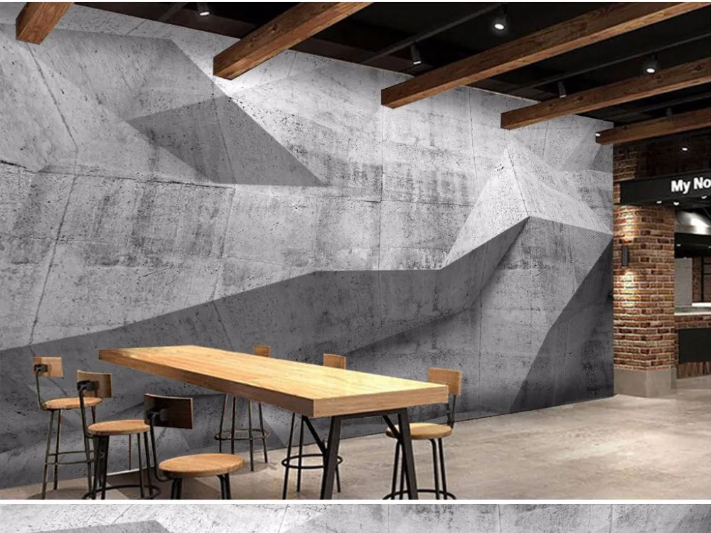 Продажа Пользовательские 3d papel де parede, бетонные стены фрески баре отеля KTV гостиная фон обои украшения дома