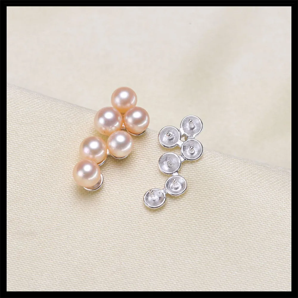 

Earrings Mount Pearl Accessories 925 Silver Earrings Jewelry DIY making No Pearl
