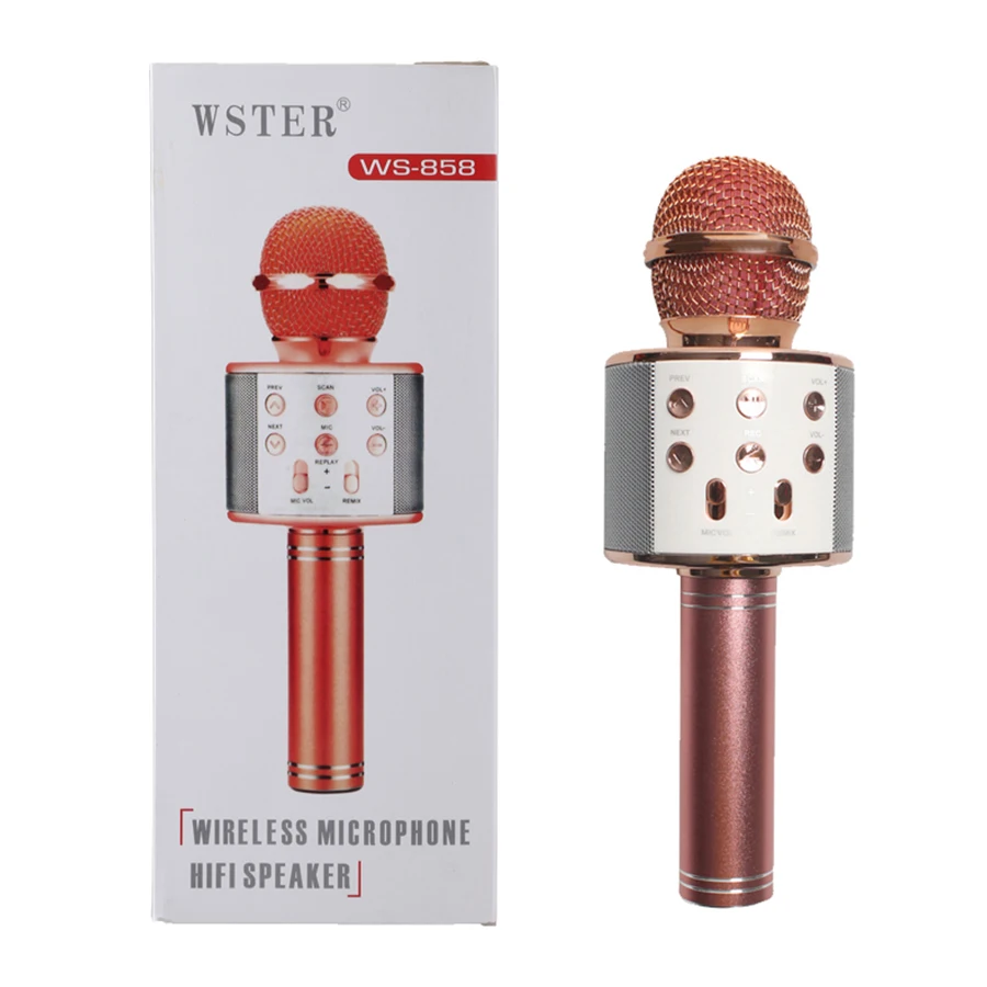 Microphone portable karaoké WS-858 Bluetooth sans fil