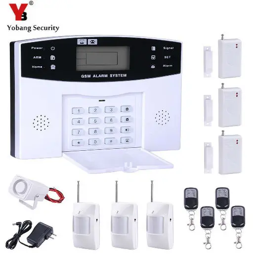 

YoBang Security Remote Voice Alert Home Security Wireless GSM Alarm System 433MHZ Door And Window Security Sensor PIR Detector