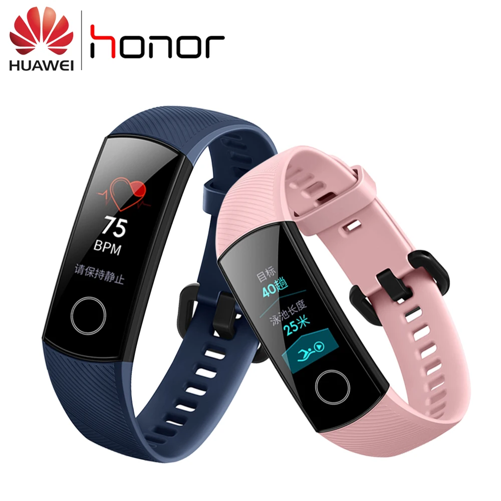 Умный Браслет huawei Honor Band 4, цветной сенсорный экран Amoled для фитнеса, плавания, осанки для обнаружения сна