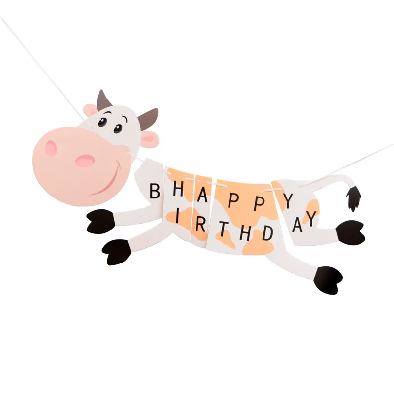 Happy Party Banner Flags Animals Set and Kids Banners Set, Colorful Birthday Party Bunting Banners for Party Decoration Supplies