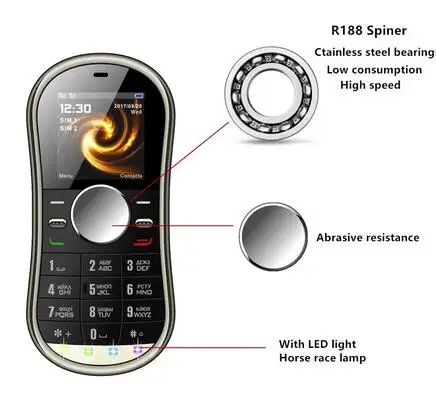 Мини S08 телефон маленький карманный телефон палец Спиннер антистресс Расслабляющая детская игрушка для подарка светодиодный фонарик пластиковый сотовый телефон
