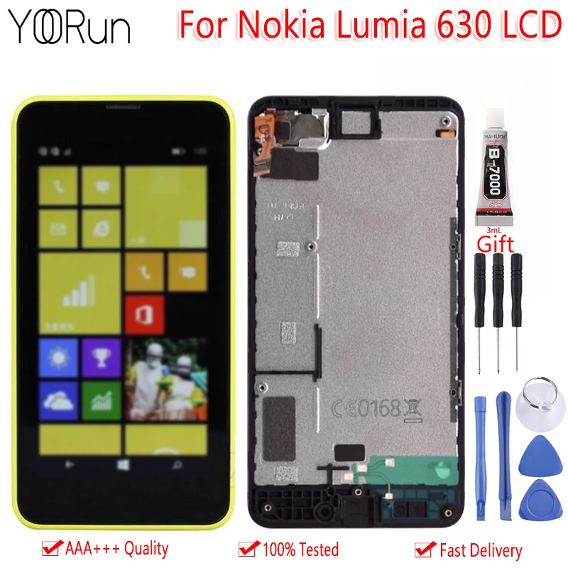 

4.5" For Nokia Lumia 630 LCD Display Touch Screen With Frame Digitizer Assembly 100% Tested For Lumia 630 LCD RM-977 RM-978