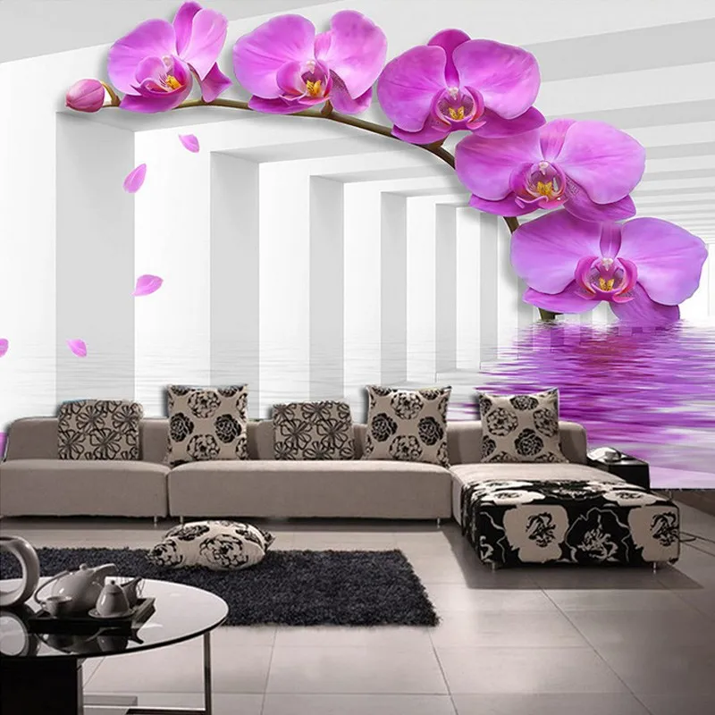 Study-Room-Wallcoverings-Modern-style-Violet-Flower-Custom-Size-3D-Photo-Wallpaper-Backdrop-Stereoscopic-Murals-Wall