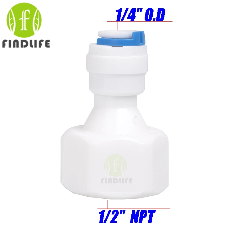 

Water Filter Parts 5pcs 1/4" OD Tube * 1/2" NPT BSP Female Straight Quick Connect Aquarium For RO Water purifier system 1048N