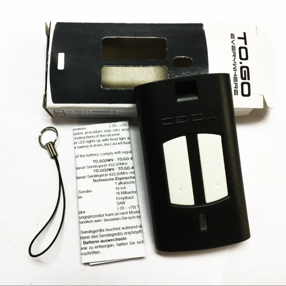 

100pcs Replacement remote control for BENINCA TO.GO2WV 433,92Mhz free shipping