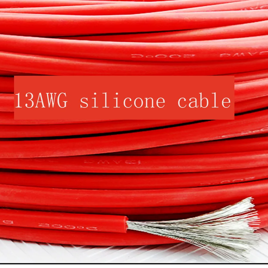 0,5 метров 13AWG силиконовый провод ультра гибкий кабель 2,5 мм2 высокая температура тестовая линия провода