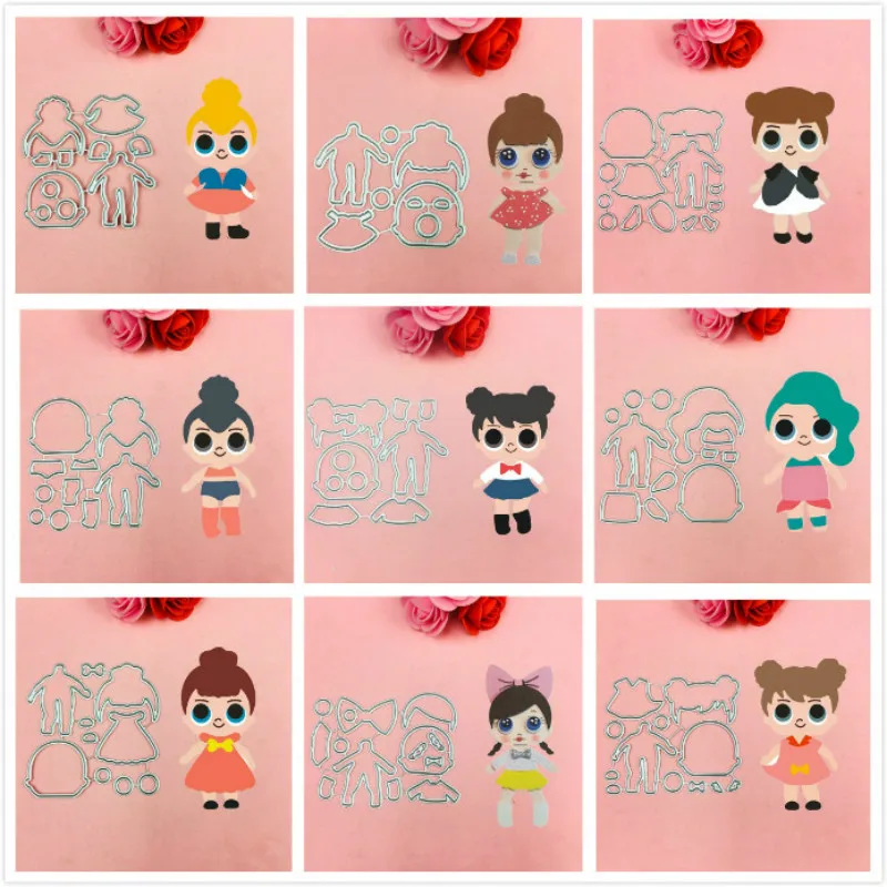 

Hot Lovely Girl Doll Metal Cut Dies Christmas Stencils For DIY Scrapbook Paper Card Decorative Craft Embossing Die Cuts