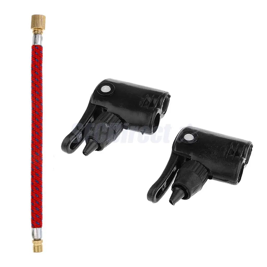 

Cycling MTB Road Bike Air Inflator Tire Dual Head Schrader and Presta Valve Adapter + Bicycle Pump Extension Hose Inflator Tube
