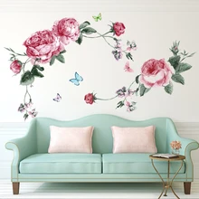 Floral Wall Decal Sticker Home/Store Decor DIY Removable Art Vinyl Mural For Living Room/Sofa TV Background/Bedroom QTB625