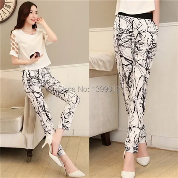 Latest casual ladies trouser printing 