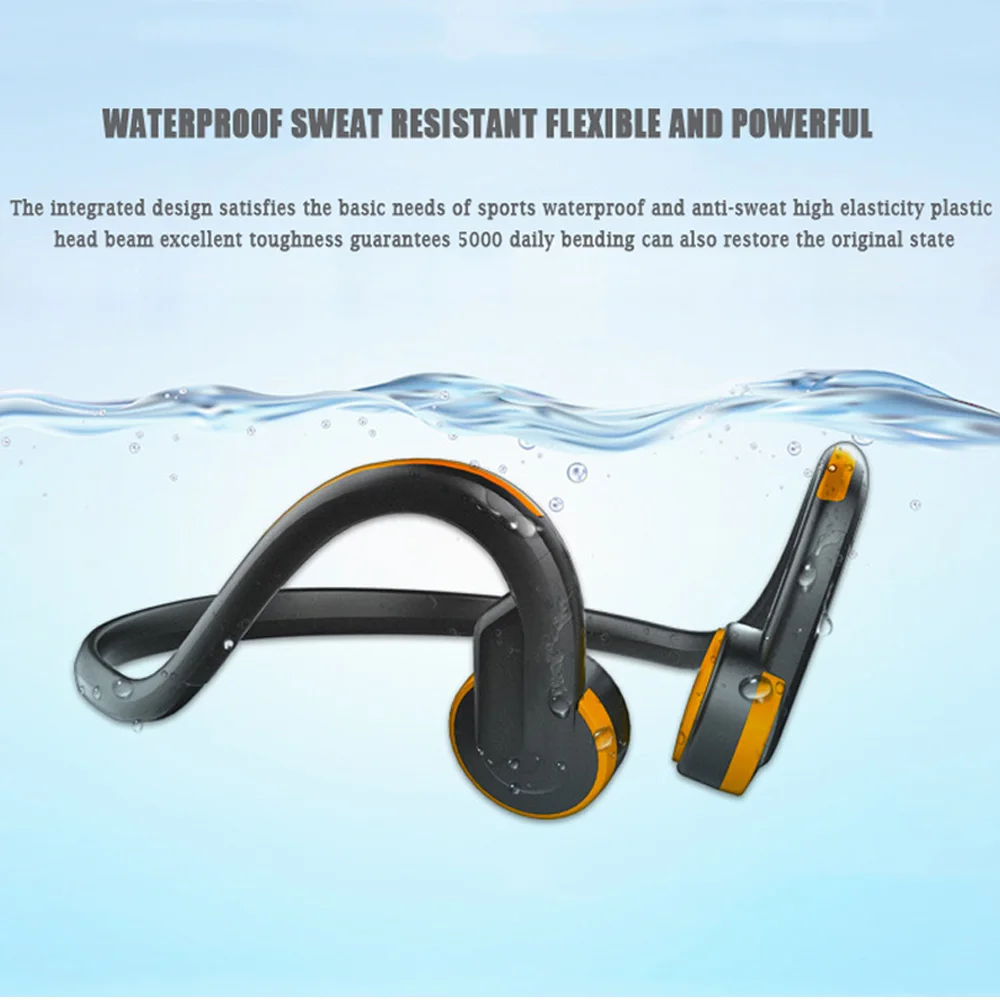 

2019 Outdoor Bone Conduction Sports Headset Wireless Bluetooth 4.1 Headphones With HD Mic Ear Hook Neckband Earbuds For Phone PC