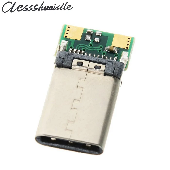 

DIY 24pin USB 3.1 Type C USB-C Male Plug Connector SMT type with PC Board