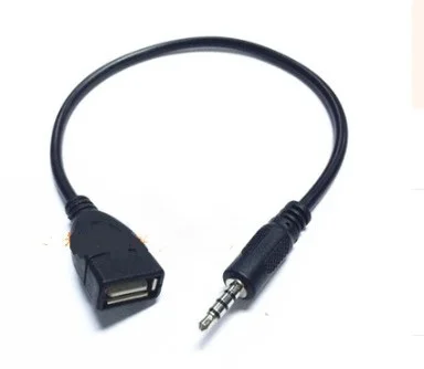 

DHL free. 200pcs . Black 3.5mm to USB Female Adapter Audio Aux Jack Male Connector.3.5mm Jack to USB Converter Cable