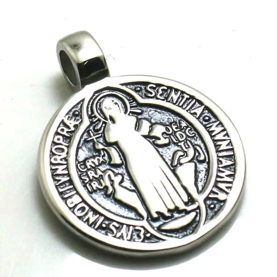 Newest 30mm 316L Stainless Steel Saint Benedict of Nursia CSPB CSSML NDSMD Christianity Catholic Church Jesus Pendant 6