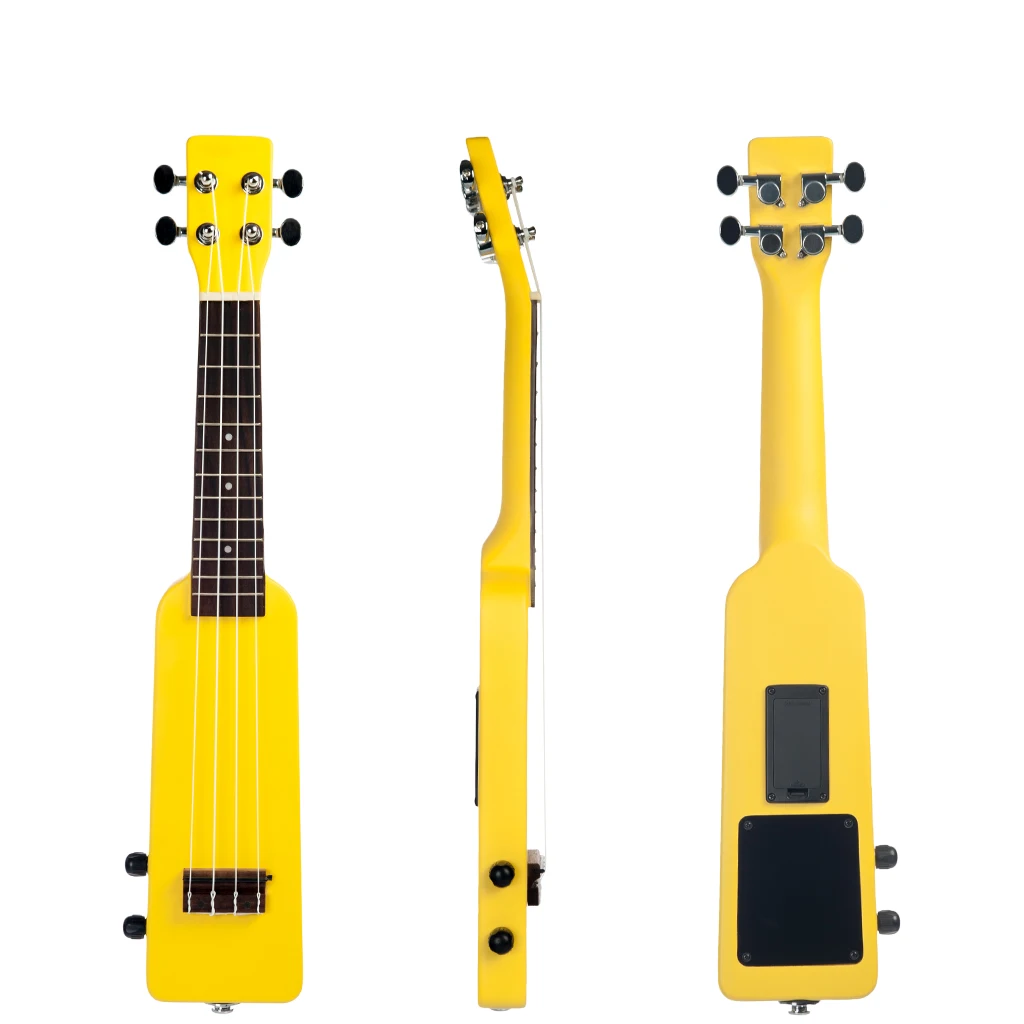 2" Okoume электрический набор укулеле W/Gig Bag 3,5 мм аудио кабель тихий Электрический Укулеле сопрано Уке-желтый