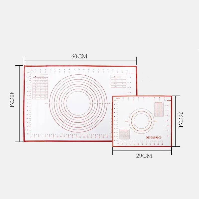 Силиконовый коврик для выпечки 60*40/40*30 см с накипью для раскатки теста, антипригарный держатель для кондитерских изделий, кухонные гаджеты, инструменты для приготовления пищи