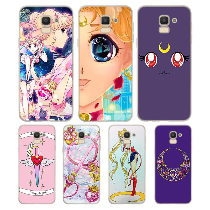 Силиконовый чехол Comic Sailor Moon Girl с принтом для Samsung Galaxy j8 j7 j6 j5 j4 j3 Plus Prime 2018 2017 2016