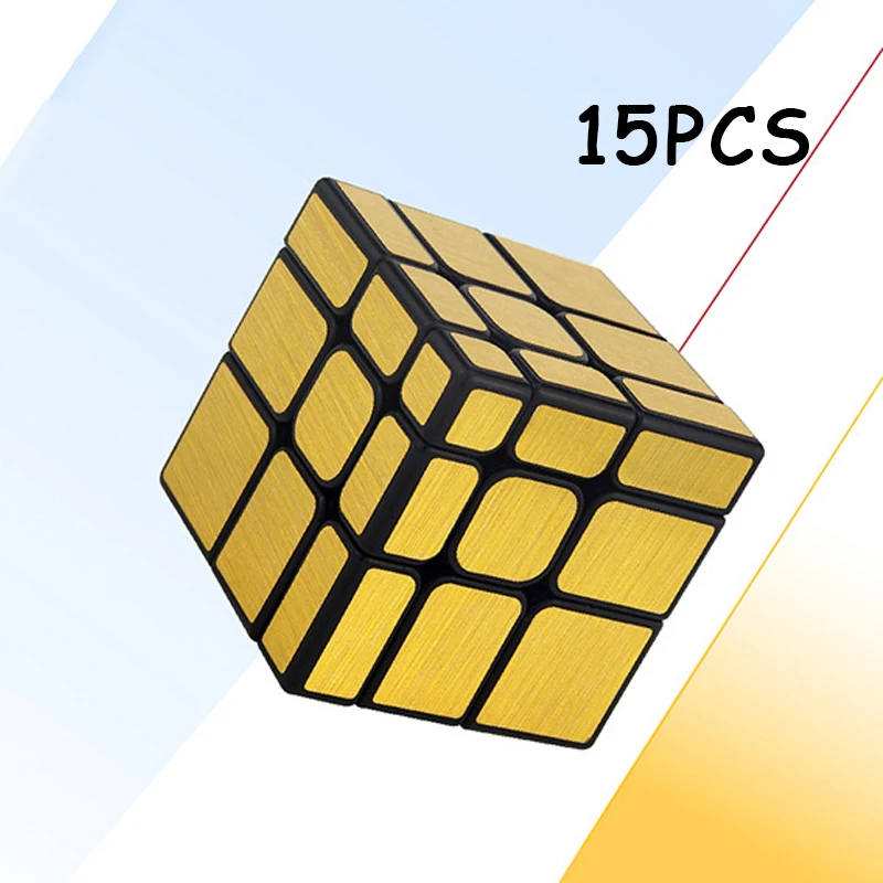 

15PCS MoYu Mirror Gold Magic cube Three-layered Cubo magico Speed Twist Puzzle Neo Cube Educational Toys For Children