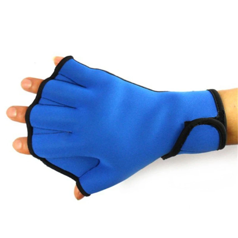 1 пара, перчатки для плавания с водой, аэробика, Аква, бегущий, для плавания, сетчатый для плавания для серфинга дайвинга, тканевые неопреновые перчатки с перепонками - Цвет: Blue small