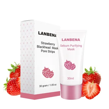 

Skin Care Strawberry Blackhead Remover Nose Mask Mud Pore Strip Black Mask Peel off Mask Acne Treatment Nose Peel Masks