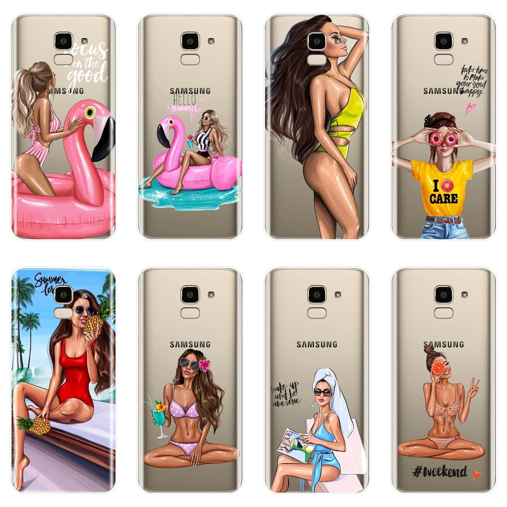 ТПУ для Samsung Galaxy J3 J5 J7 2015 2016 2017 чехол телефона силиконовая задняя крышка девочек J4