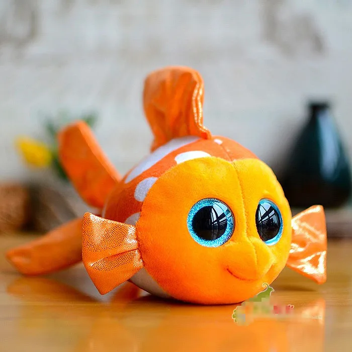 

New TY Beanie Boos Cute Clown Fish Plush Toys 5.5'' 14cm Ty Plush Animals Big Eyes Eyed Stuffed Animal Soft Toys for Kids Gifts