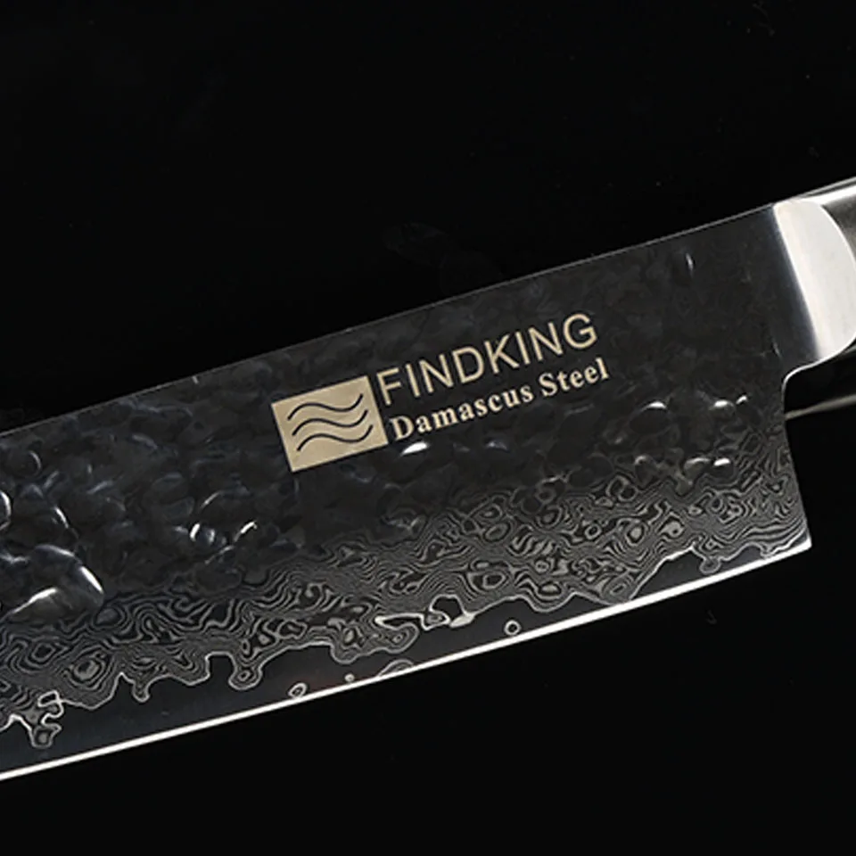 FINDKING Топ Santuko Зебра деревянная ручка дамасский нож 7 дюймов santoku поварской нож 67 слой дамасской стали кухонные ножи Лучшие