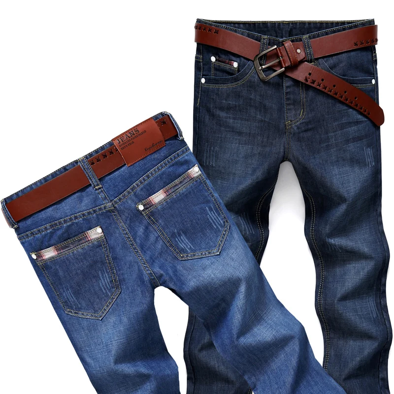 Men Slim Straight Denim Jean Fashion Trousers Spring And Winter High