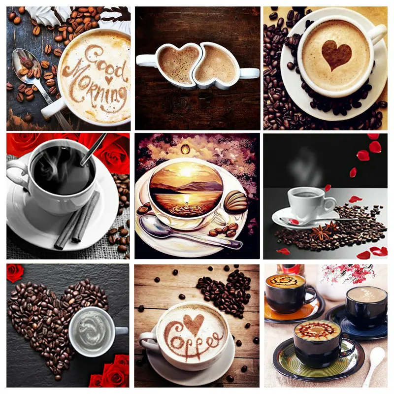 

FULL SquareRound 5D Diy Diamond Painting Cross Stitch Diamond Embroidery Coffee Cup Diamond Mosaic Kit Pictures Of Rhinestones