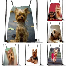 Custom Cute Yorkshire Terrier Drawstring Backpack Bag Cute Daypack Kids Satchel (Black Back) 31x40cm#180531-03-02