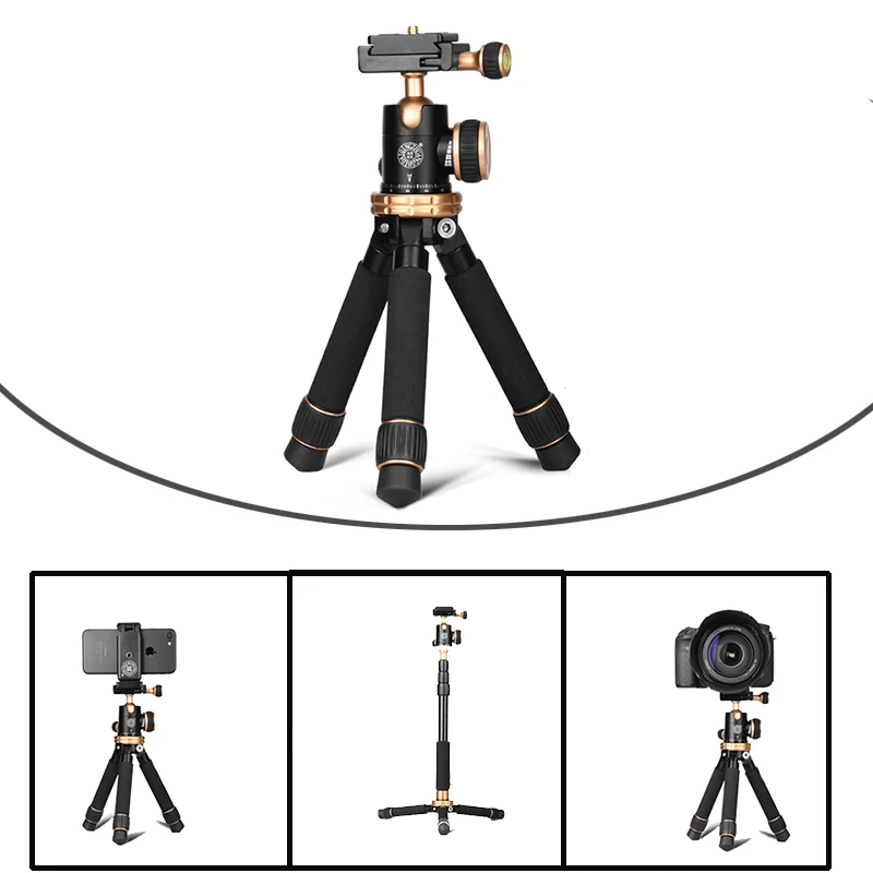 

24cm/10" Portable Mini Tabletop Aluminum Travel Tripod Lightweigh with Ball Head Quick Release for Canon Nikon Sony Iphone