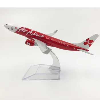 

Free shipping AirAsia Boeing 737 airplane 16CM Metal alloy diecast 1:400 airplane model toys for children aeroplane model MX22