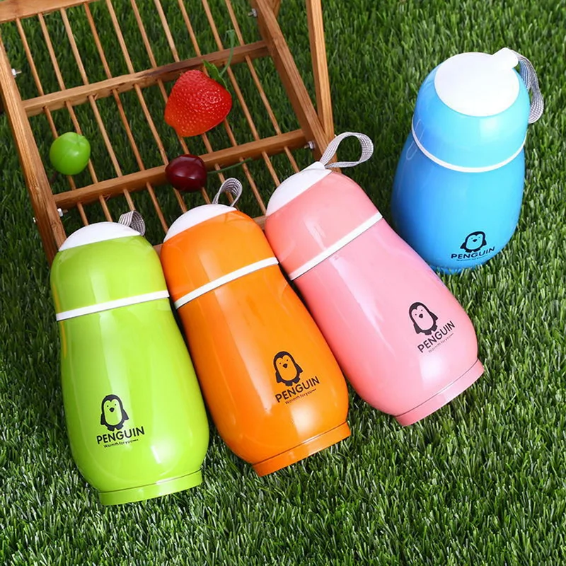 Hoomall Portable Stainless Steel Vacuum Flask Insulated Thermo Cup Creative Penguin Thermos Cup Belly Cup For Student Gifts