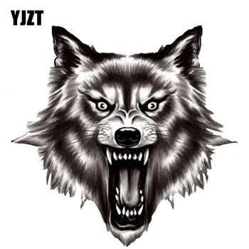 

YJZT 13.5CM*13.2CM A Ferocious Wolf Quality PVC Car Sticker Decal 12-300523
