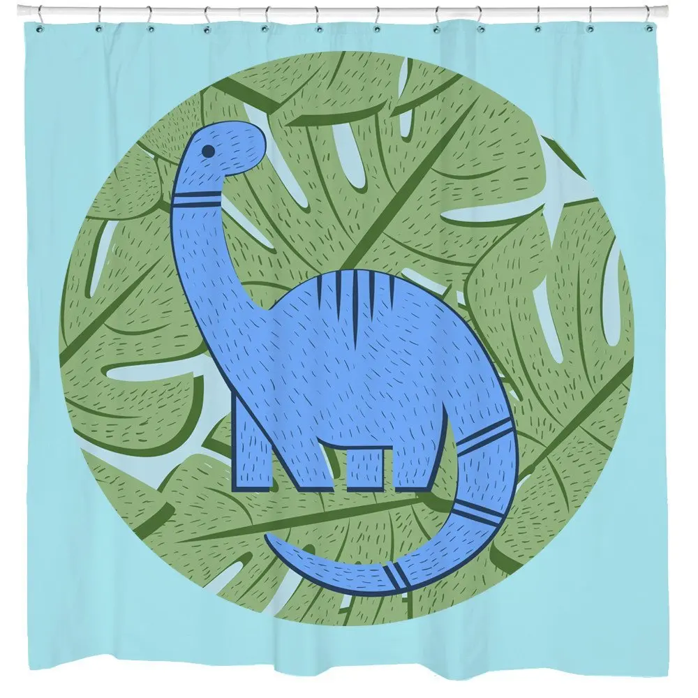 Динозавр Душ шторы Brachiosaurus цветочный узор обувь для мальчиков ванная комната