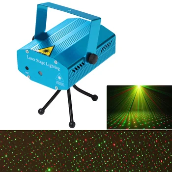 

DJ Disco Mini LED Red & Green Laser Projector Stage Lighting Effect Patterns Voice-control Xmas Party Club Light Adjustment