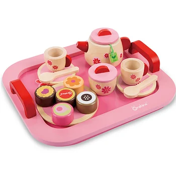

Wooden Tea Set Cake Bread Afternoon Tea Toy Real Life Pretend Play Early Educational Toys For Children Birthday Christmas QB235