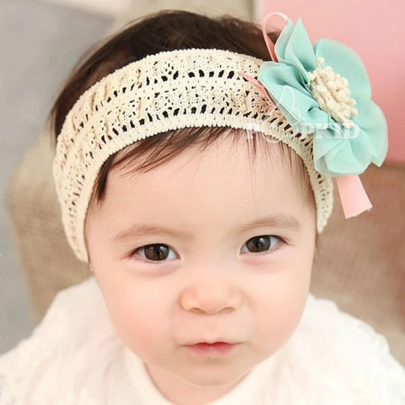Sweet Newborn Toddler Girl Headbands Soft Elastic Lovely Bow Lace Baby