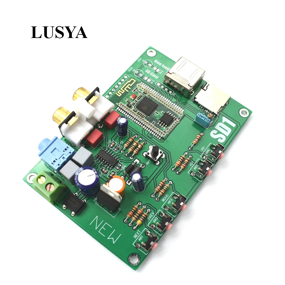 

Lusya Bluetooth digital audio board WAV/APE/FLAC lossless ES9023 DAC decoding I2S or SPDIF output 5-12V AC/DC T0394
