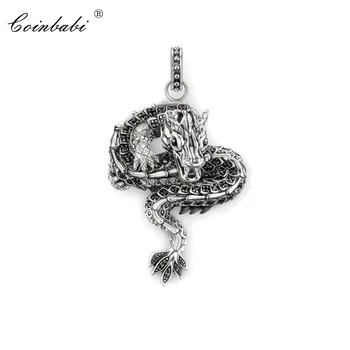 

Pendant Mythical Dragon Silver Black Size 3.5cm For Women And Men Gift Europe Style Soul Jewelry Pendant Fit Link Necklace