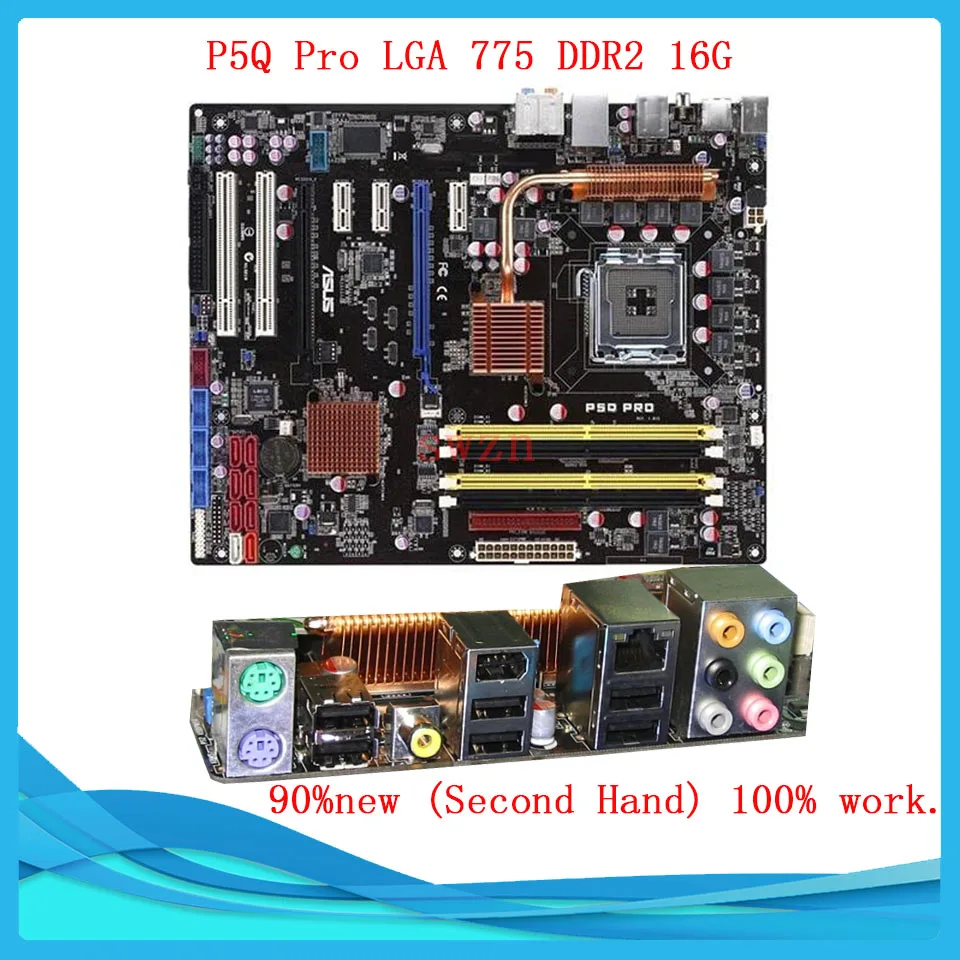 original Used Desktop motherboard For ASUS P5Q Pro P45 Support Socket LGA 775 Maximum DDR2 16GB SATA2 USB2.0 ATX asus g31m s support ddr2 775 pin integrated small board g31m g31 motherboard