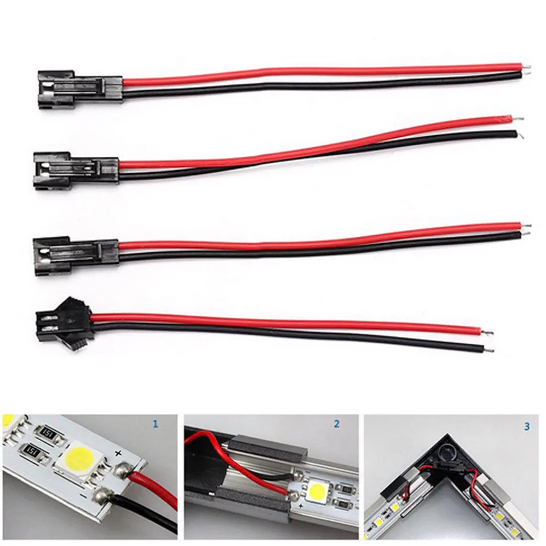 20cm Male and Female Plug Terminal Block LED Light Bar Power Line Anti