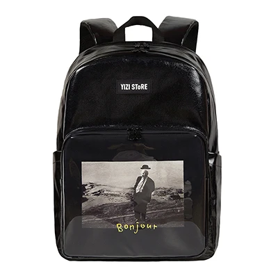 Новинка, оригинальные водонепроницаемые школьные сумки большой вместимости, дорожные рюкзаки с принтом для мальчиков и девочек, серия фотографий 2(FUN KIK - Цвет: black backpack