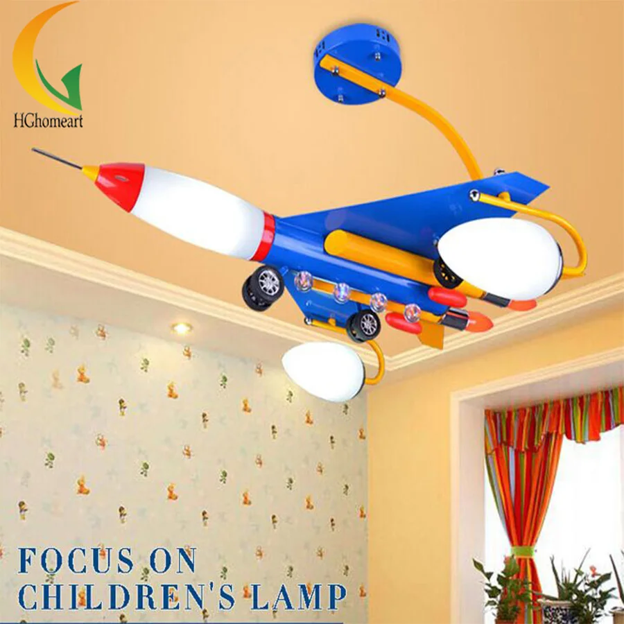

Iron aircraft baby room Pendant Lights Led acrylic 3 head pendant lamp modern pendant lighting Resin children's kids bedroom