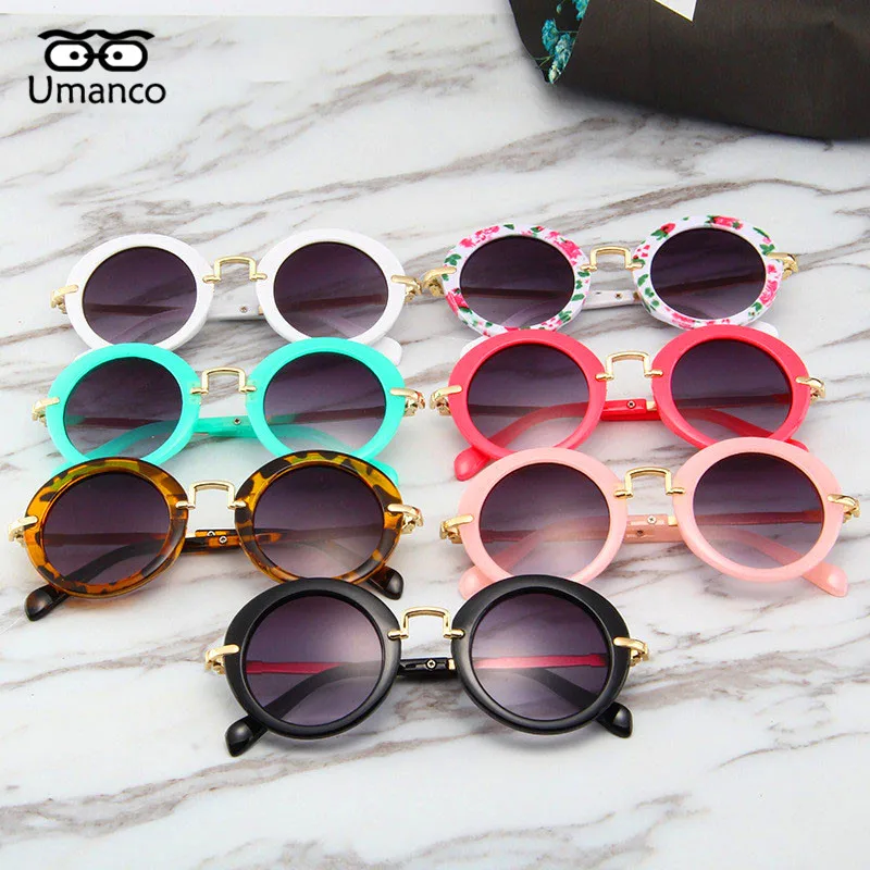 

Umanco 2019 New Round Colorful Sunglasses For Children Fashion Brand Model Kids Glasses Design Street Photography Birthday Gifts