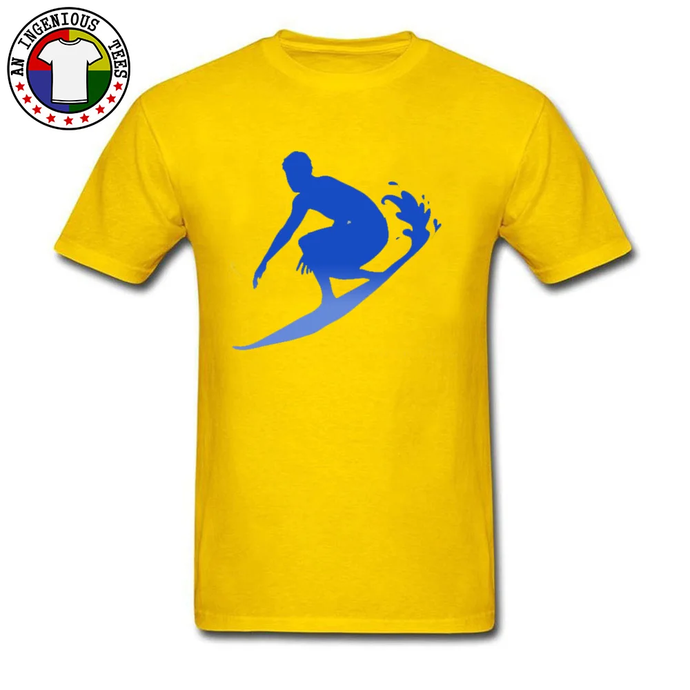 Leisure Hawaii Surfer Men T-Shirt High Quality Fall Short Sleeve Round Neck 100% Cotton Fabric T Shirt Normal T-Shirt Hawaii Surfer  yellow