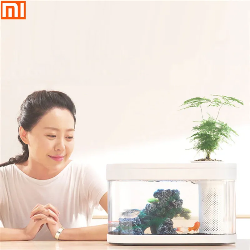 XIAOMI геометрический аквариум для рыб аквапоника экосистема маленький сад для воды экологический аквариум прозрачный аквариум